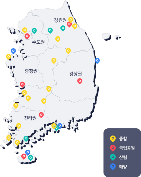 장기생태연구 지소 현황 지도 이미지